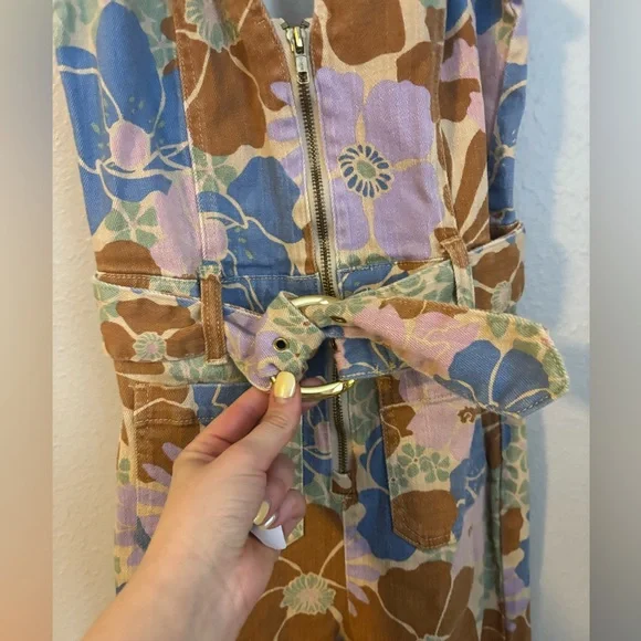 Show me your mumu - Jacksonville Cropped Jumpsuit ~ Sage Retro Garden XS